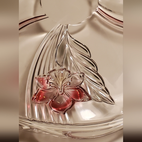 14" Colored Glass Cake Platter - Mikasa 'Satin Orchard' ca. 1994-1995 - Picture 7 of 8